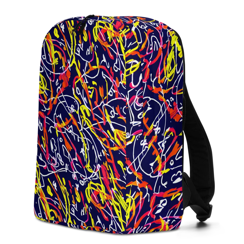 Neon Currents on Minimalist Backpack — Left