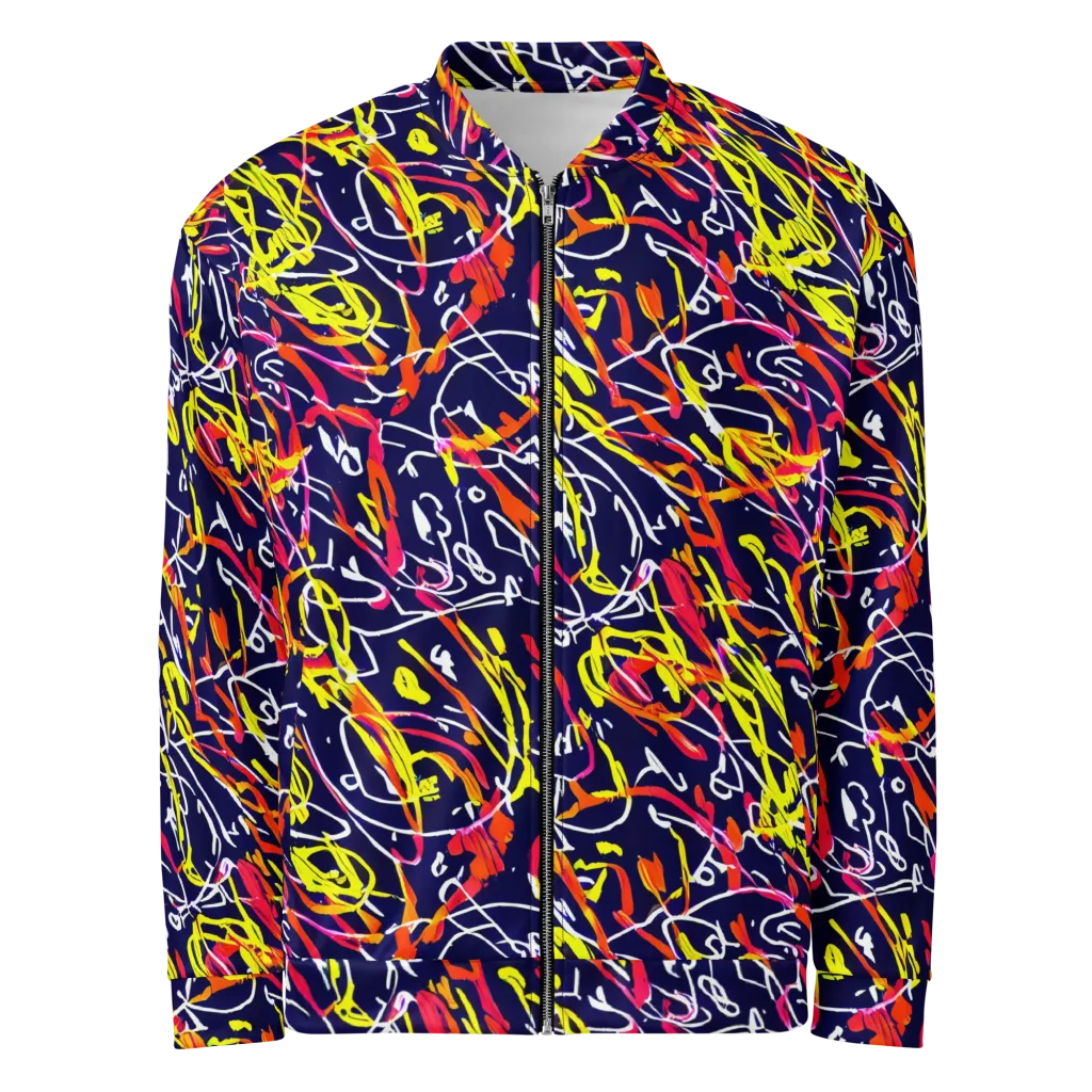 Neon Currents on Bomber Jacket — Front