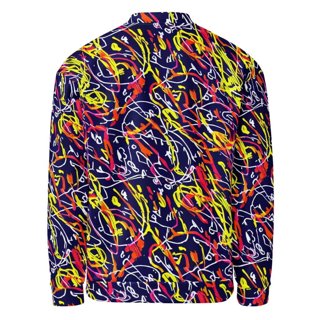 Neon Currents on Bomber Jacket — Back