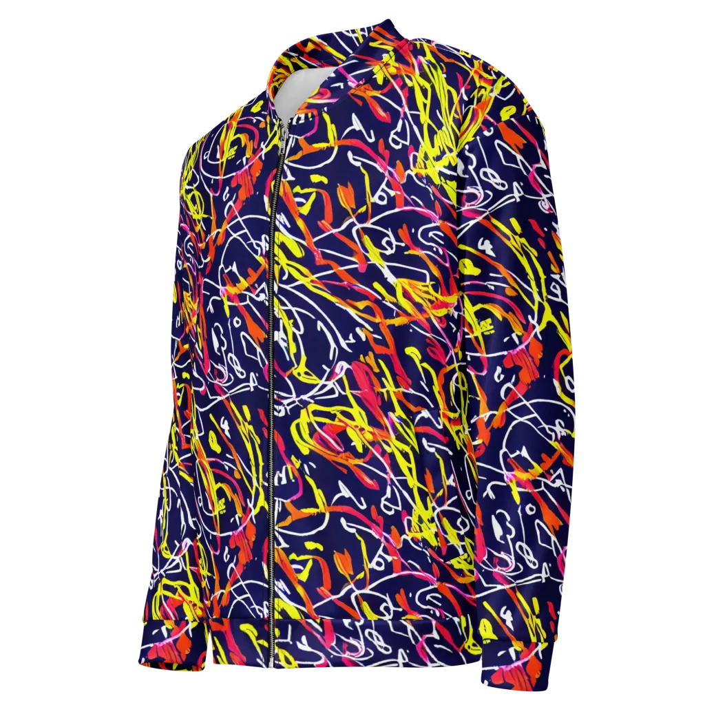 Neon Currents on Bomber Jacket — Left Front