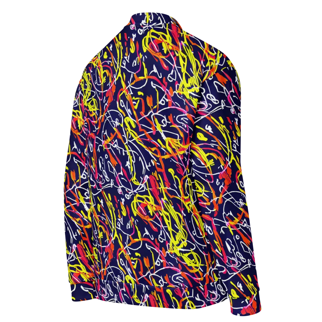Neon Currents on Bomber Jacket — Right Back