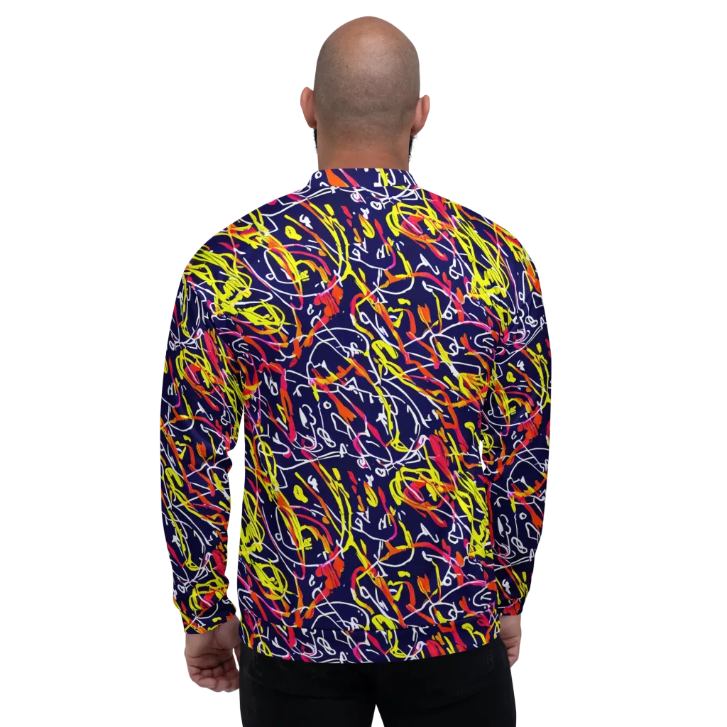 Neon Currents on Bomber Jacket — Back