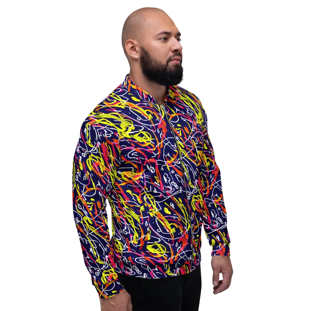 Neon Currents on Bomber Jacket — Right
