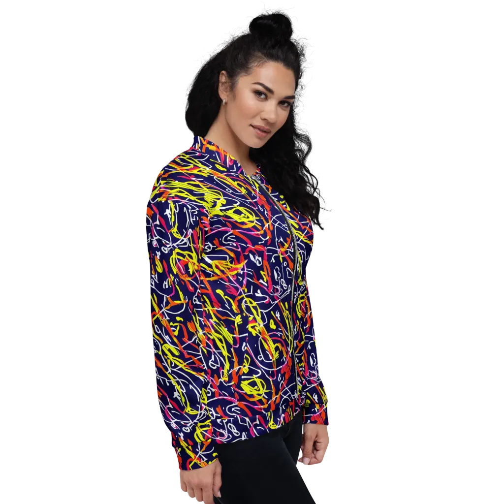 Neon Currents on Bomber Jacket — Right