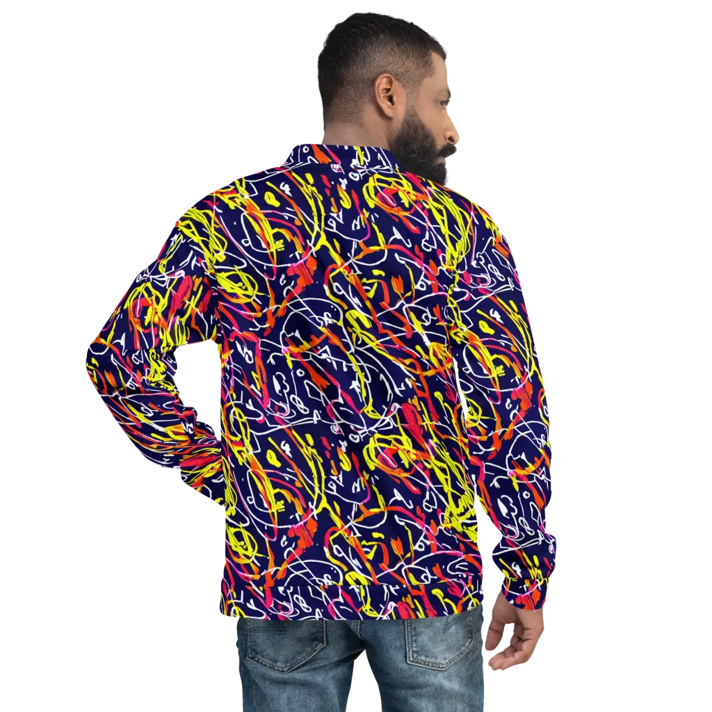 Neon Currents on Bomber Jacket — Back