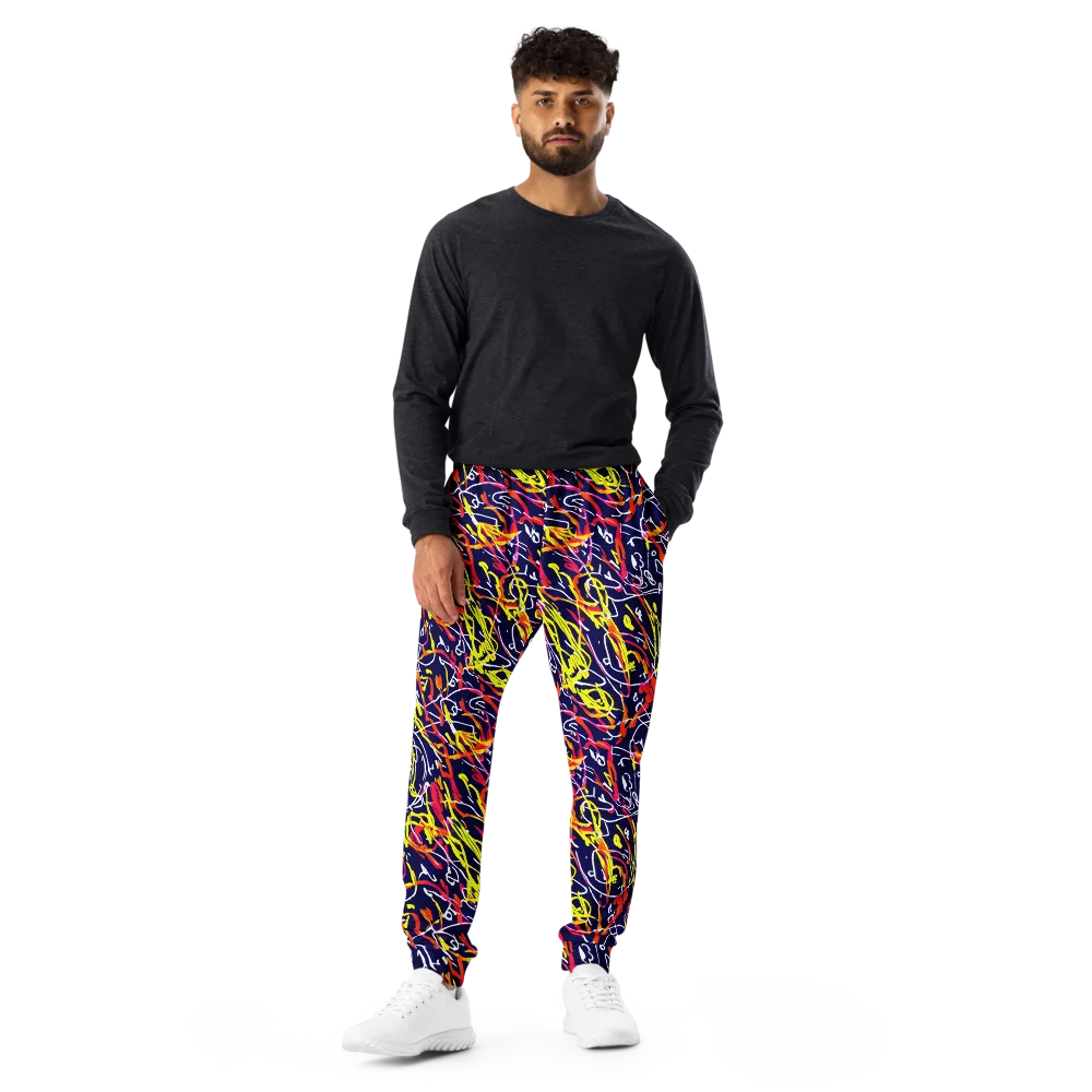 Neon Currents on Men's Joggers — Front