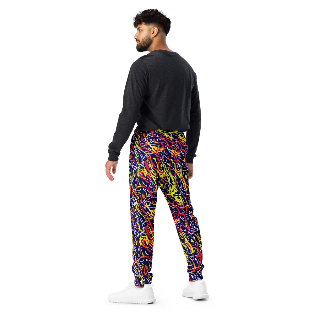 Neon Currents on Men's Joggers — Back