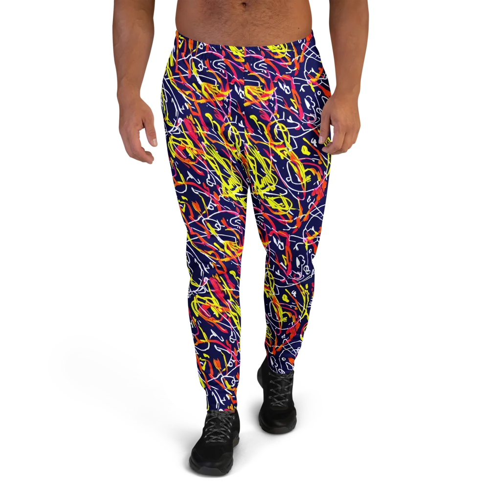 Neon Currents on Men's Joggers — Front