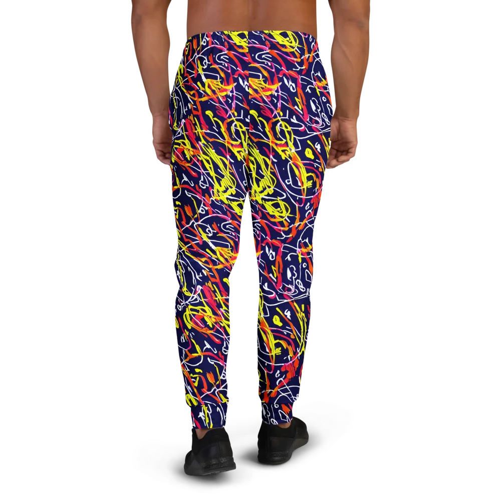Neon Currents on Men's Joggers — Back