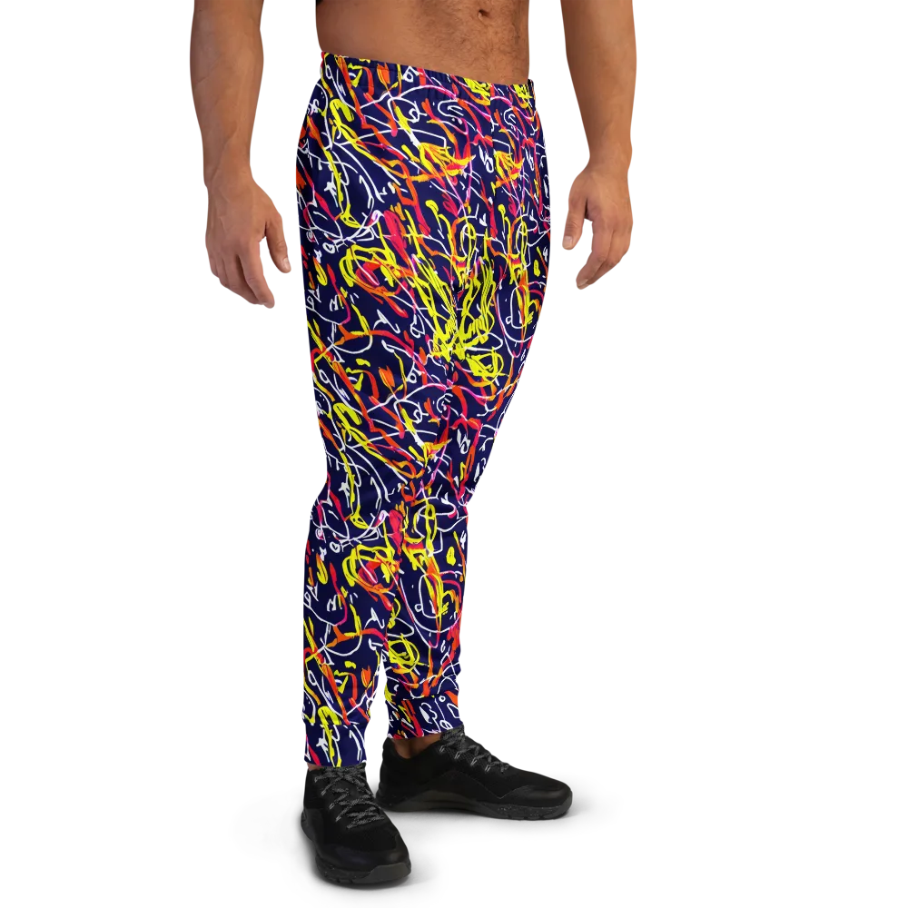 Neon Currents on Men's Joggers — Right
