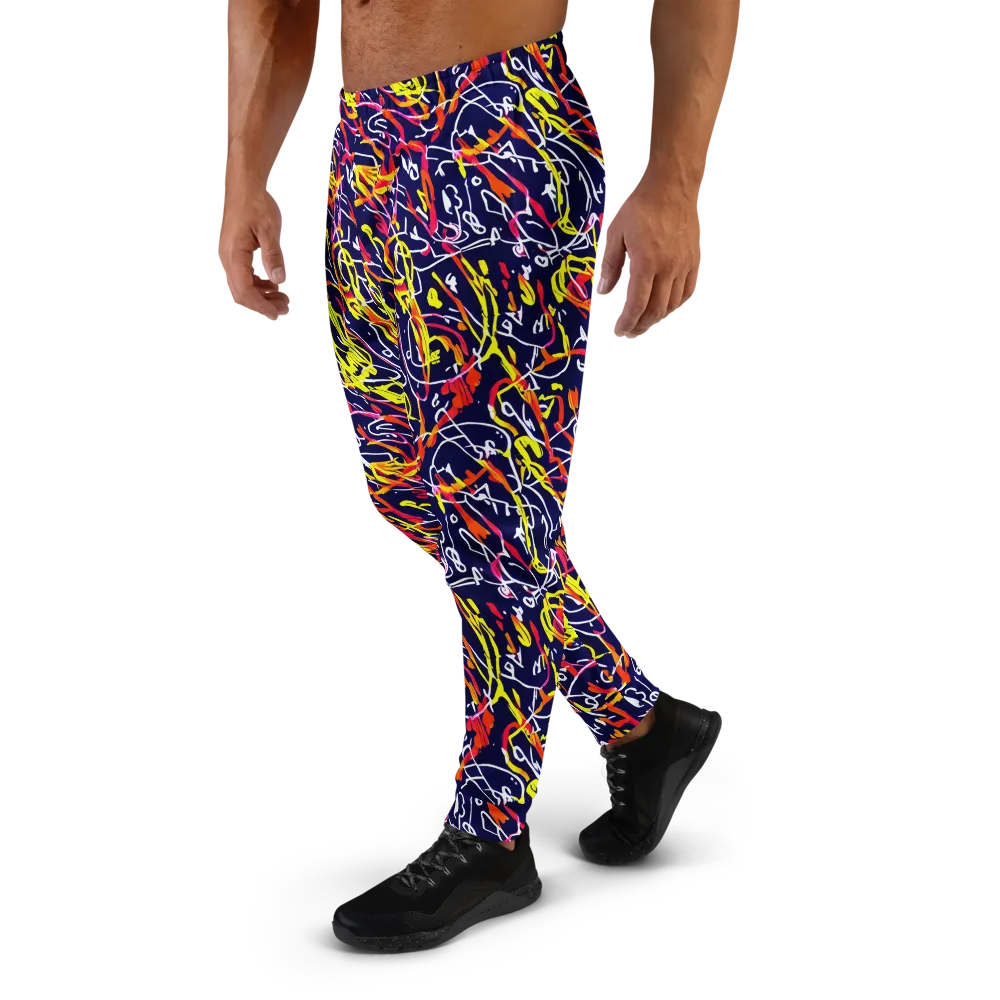 Neon Currents on Men's Joggers — Left