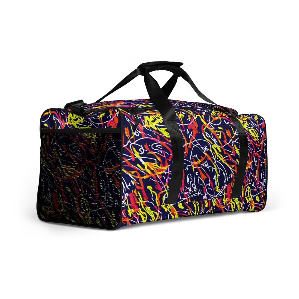 Neon Currents on Duffle Bag — Right Front