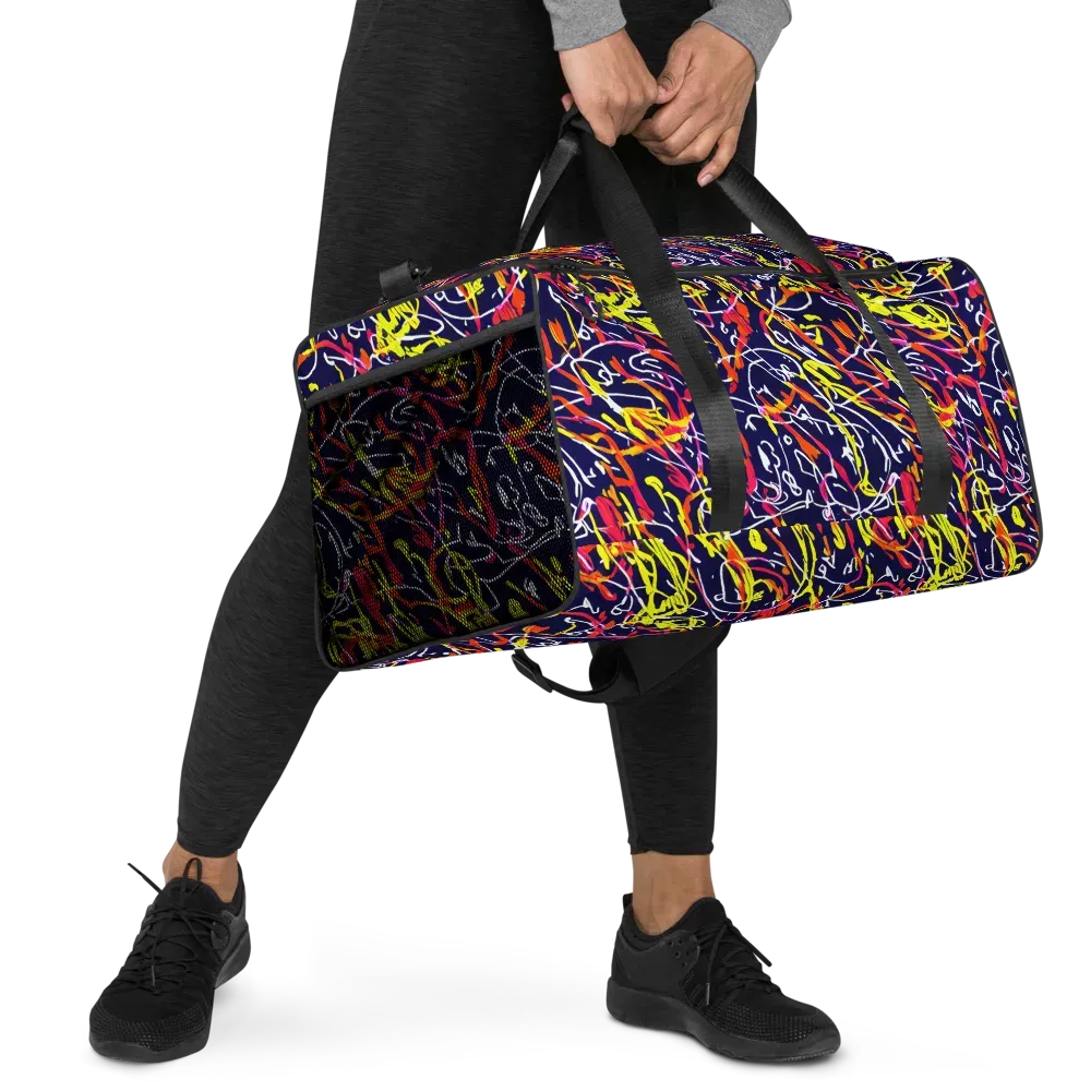 Neon Currents on Duffle Bag — Right Front