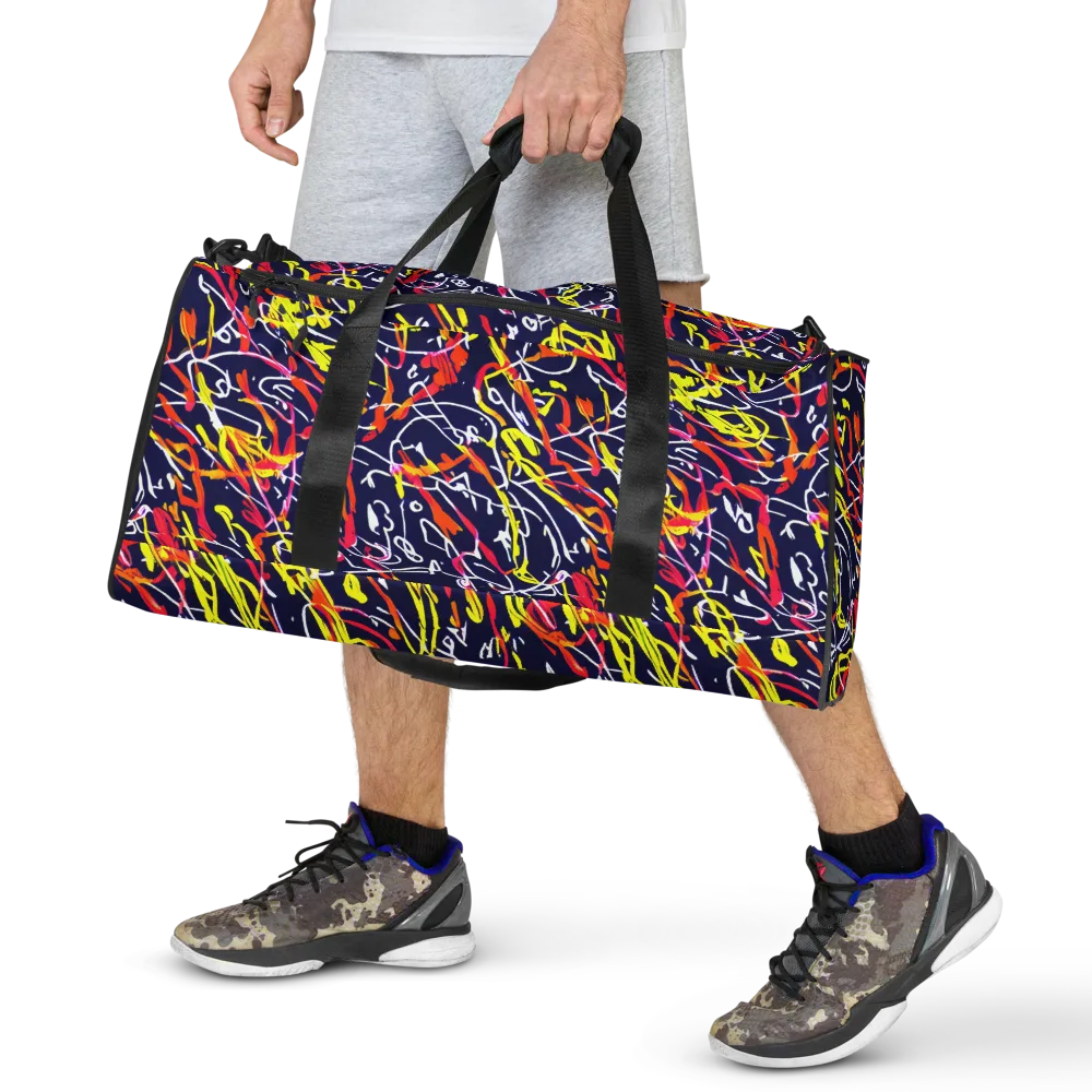 Neon Currents on Duffle Bag — Front