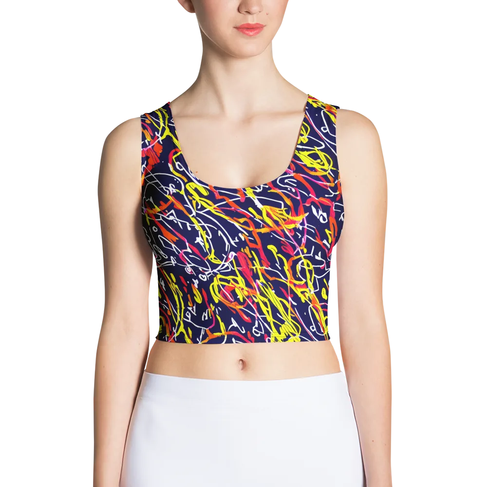 Neon Currents on Crop Top — Front