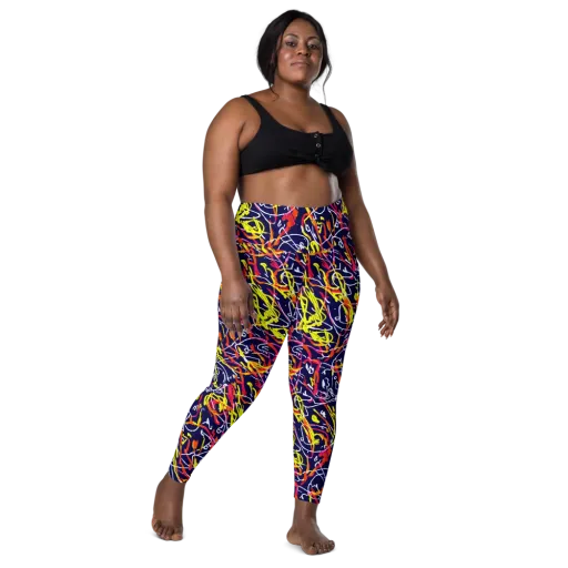 Neon Currents on a Leggings with Pockets