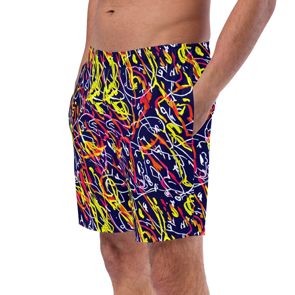 Neon Currents on Swim Trunks — Left Front