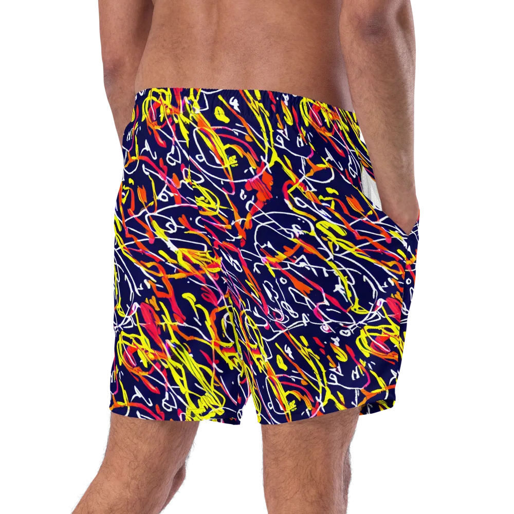 Neon Currents on Swim Trunks — Right Back