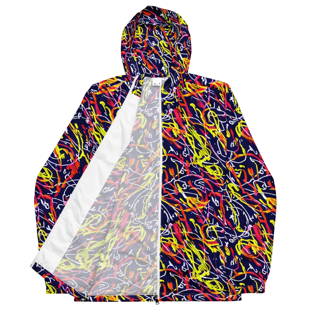 Neon Currents on Men's Windbreaker — Front