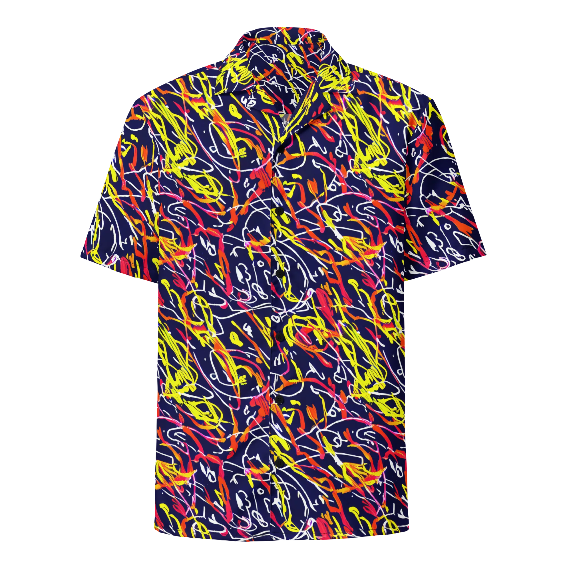 Neon Currents on Button Shirt — Front