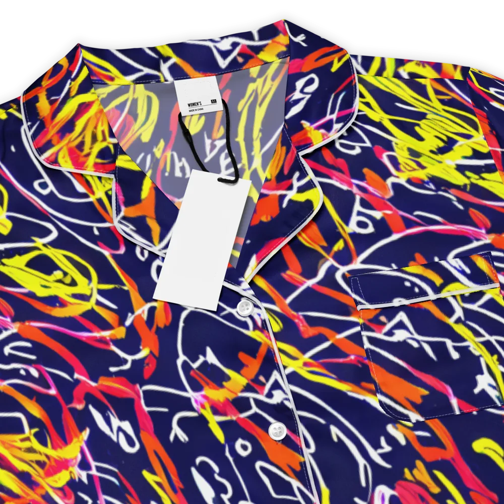 Neon Currents on Women's Short Sleeve Pajama Top — Product details
