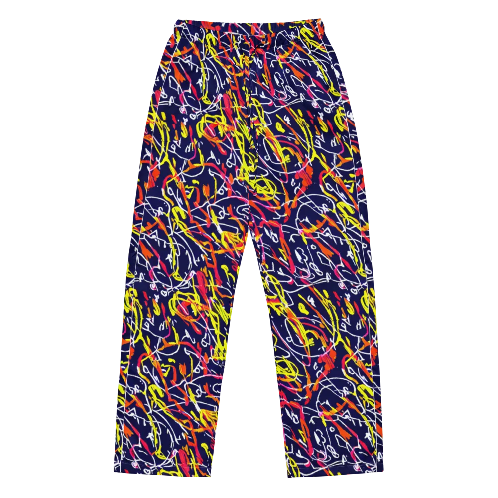 Neon Currents on Women's Pajama Pants — Front