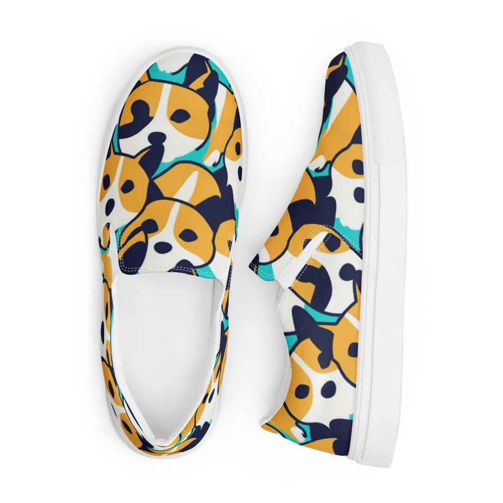 Calico Current on Men's Slip-On Canvas Shoes — Front