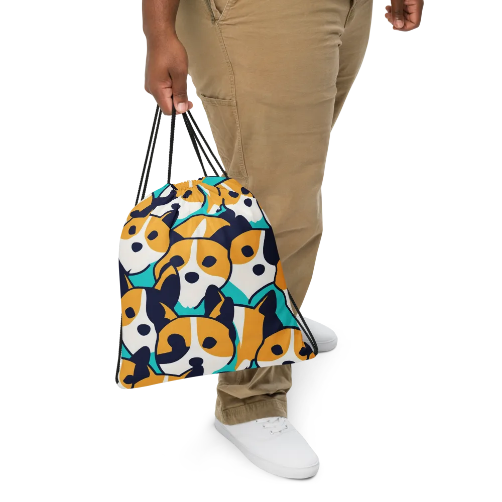 Calico Current on Drawstring Bag — Front
