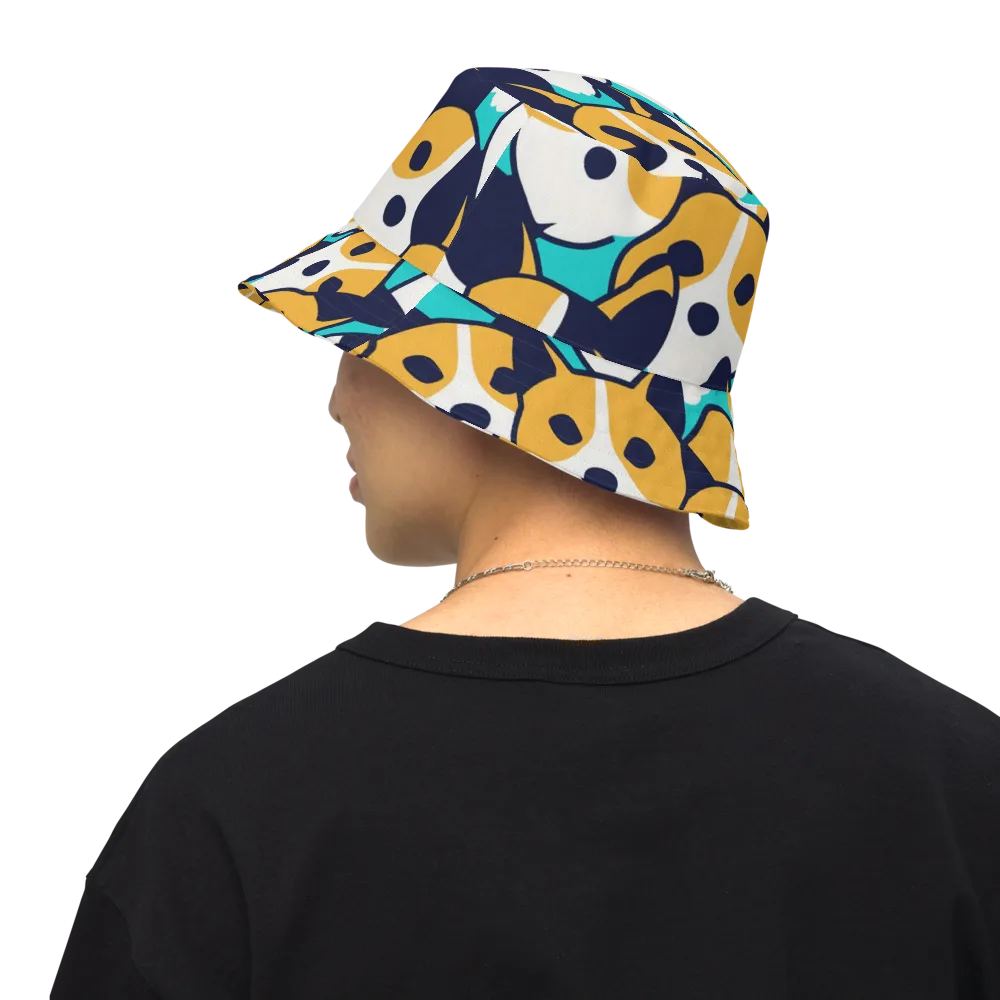 Calico Current on Reversible Bucket Hat — Back Inside
