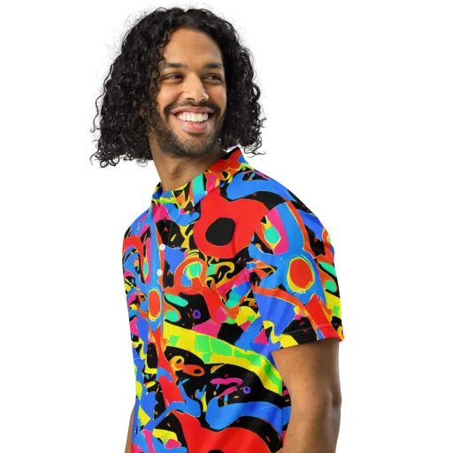 Orbit Opus on a Men's Slim Fit Polo Shirt
