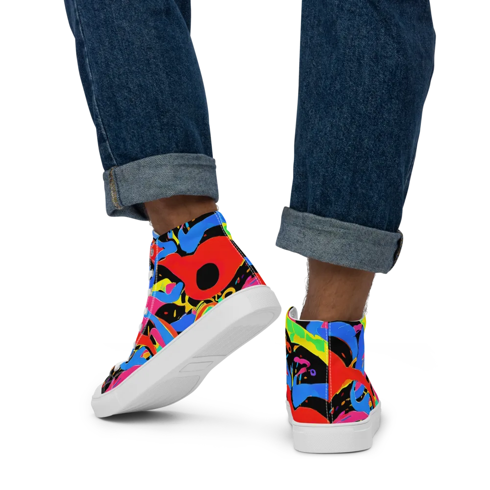 Orbit Opus on Men's High Top Canvas Shoes — Back