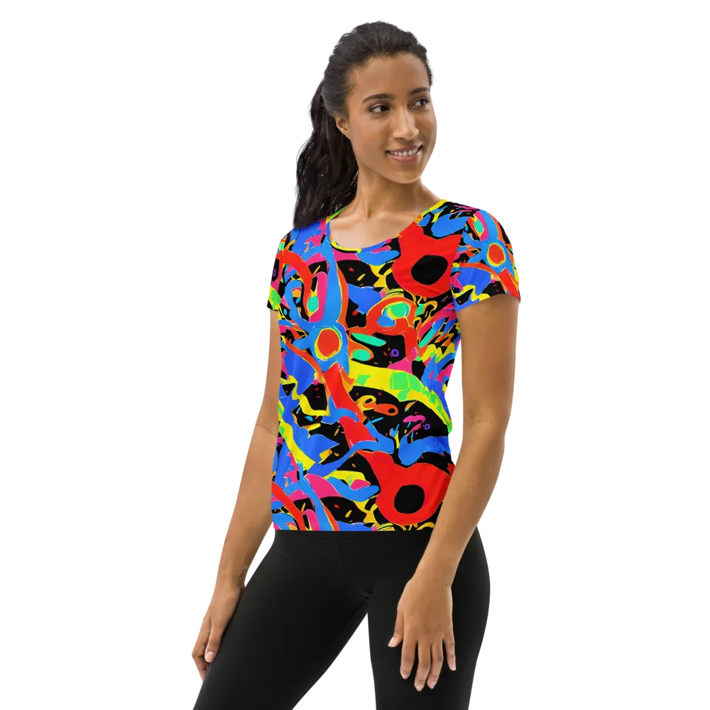 Orbit Opus on Women's Athletic T-Shirt — Left