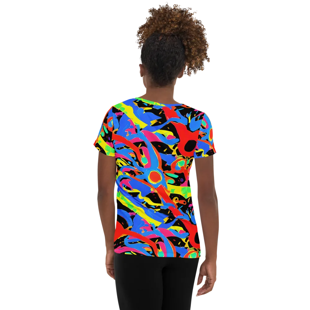 Orbit Opus on Women's Athletic T-Shirt — Back