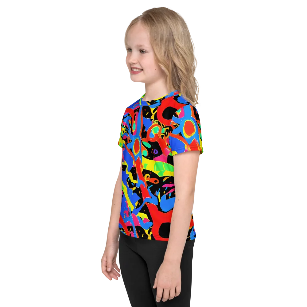 Orbit Opus on Kids Crew Neck T-Shirt — Left