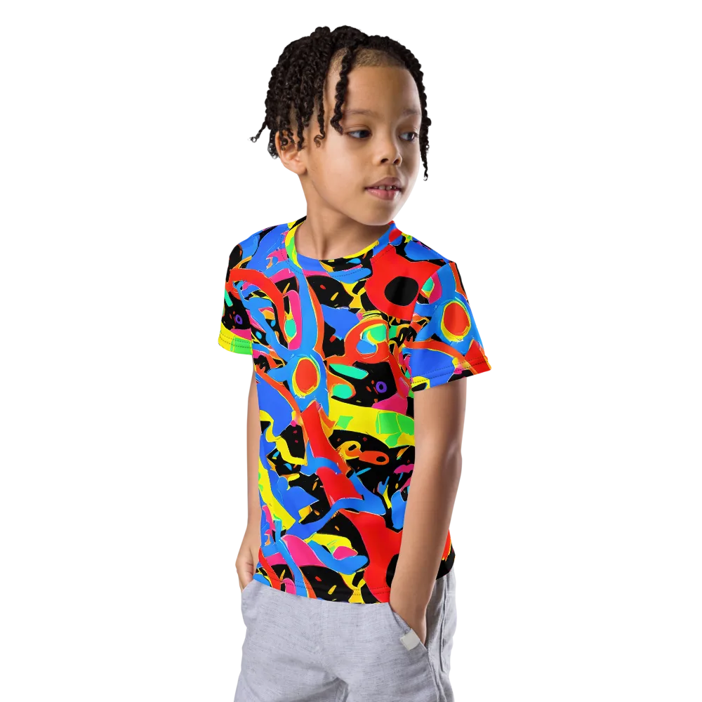 Orbit Opus on Kids Crew Neck T-Shirt — Left Front