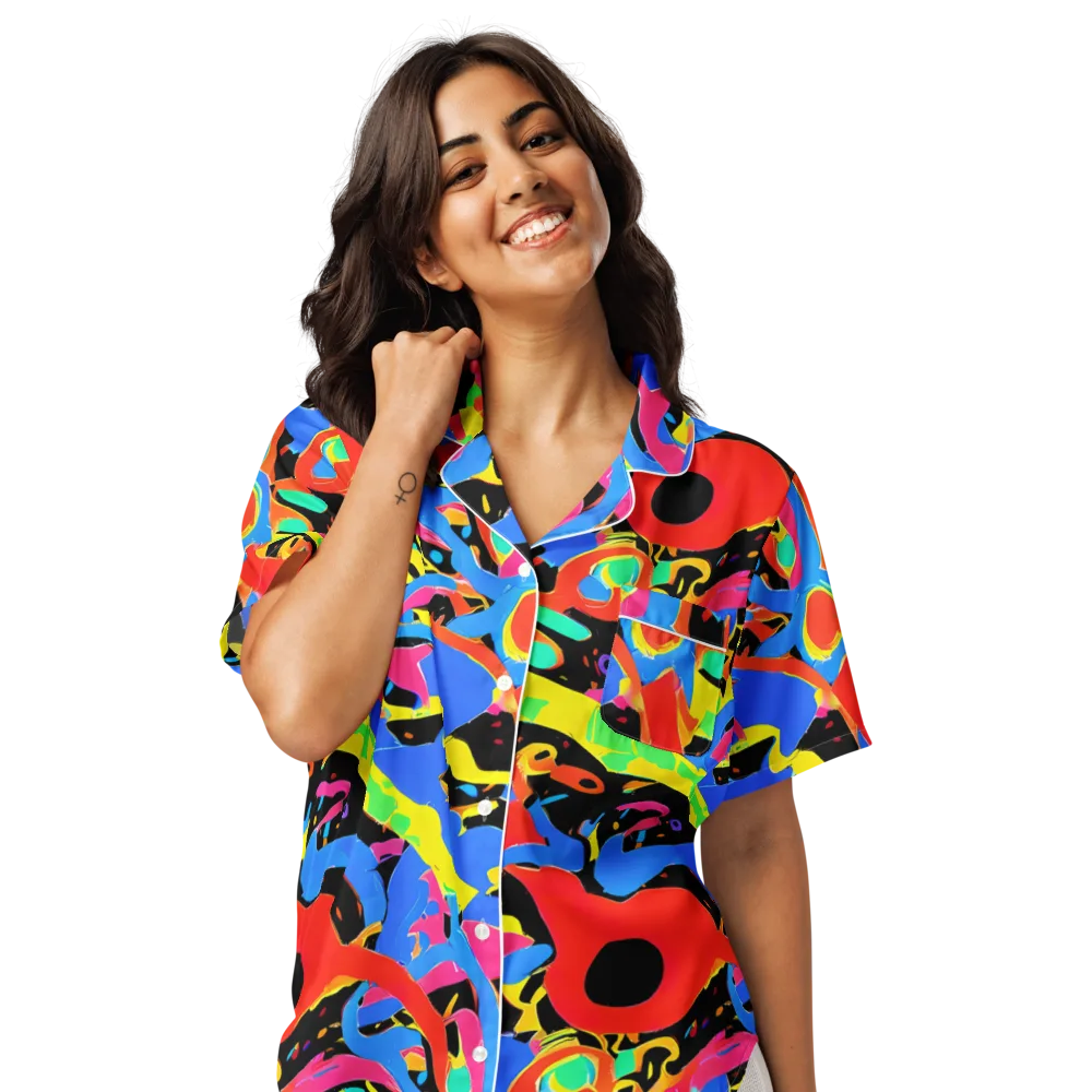 Orbit Opus on Women's Short Sleeve Pajama Top — Front