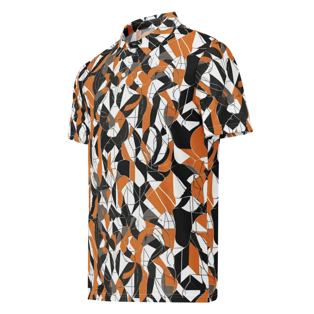 Ember Facet on Men's Slim Fit Polo Shirt — Left Front