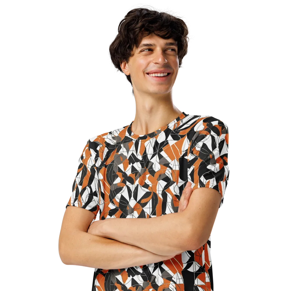 Ember Facet on Men's Crew Neck T-Shirt — Left Front