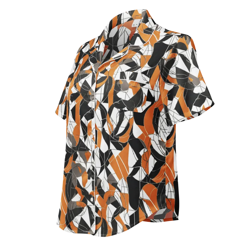 Ember Facet on Women's Short Sleeve Pajama Top — Left Front
