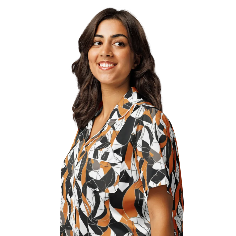 Ember Facet on Women's Short Sleeve Pajama Top — Left Front