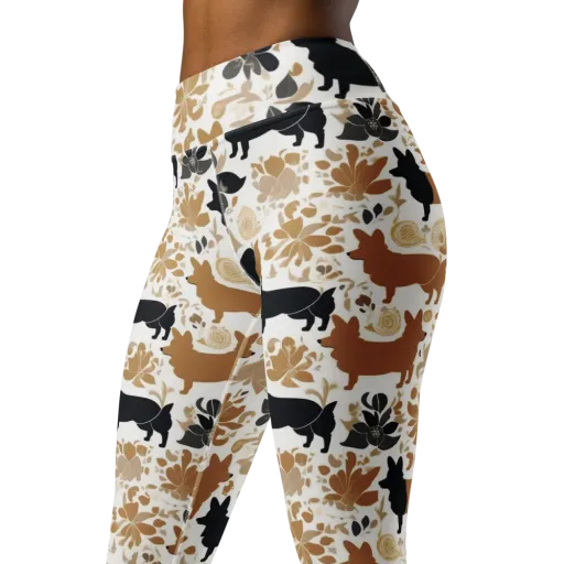 Canine Chinoiserie on a Yoga Leggings