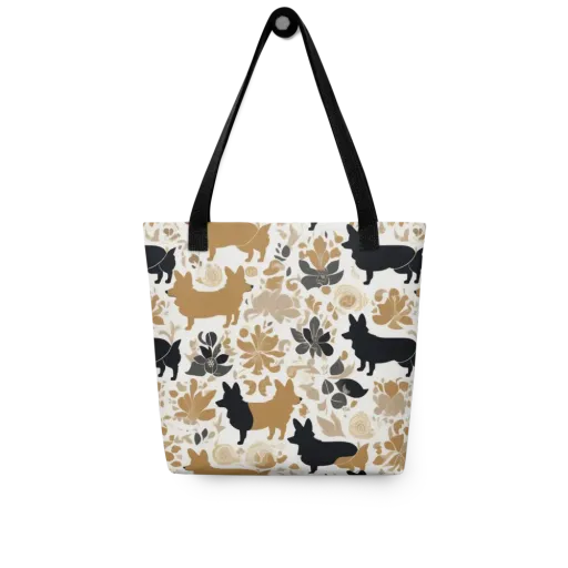 Canine Chinoiserie on a Tote Bag