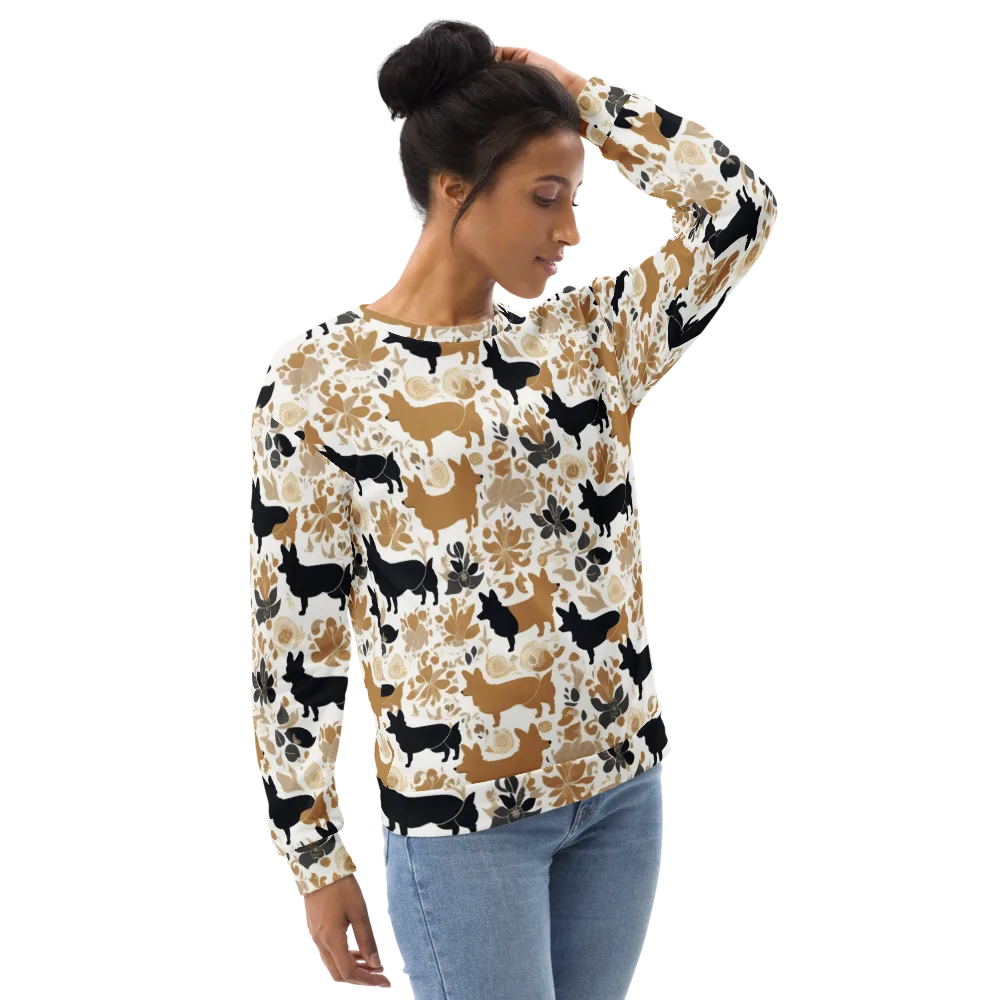 Canine Chinoiserie on Sweatshirt — Right Front