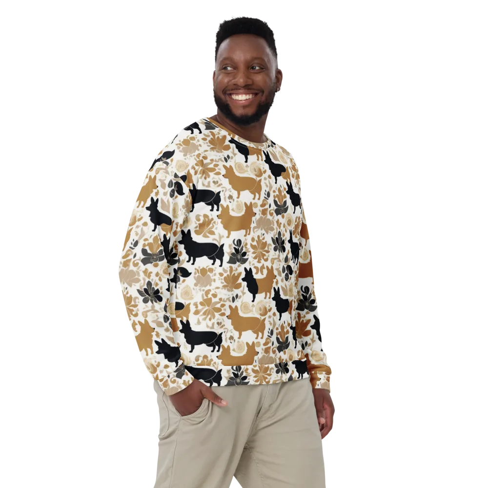 Canine Chinoiserie on Sweatshirt — Front