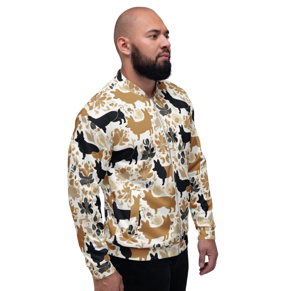 Canine Chinoiserie on Bomber Jacket — Right