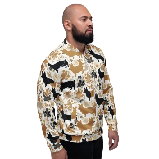 Canine Chinoiserie on a Bomber Jacket