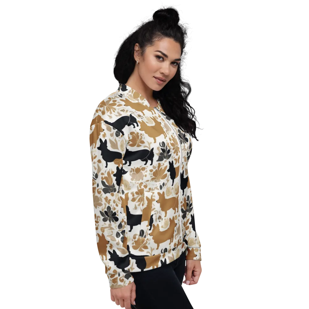 Canine Chinoiserie on Bomber Jacket — Right