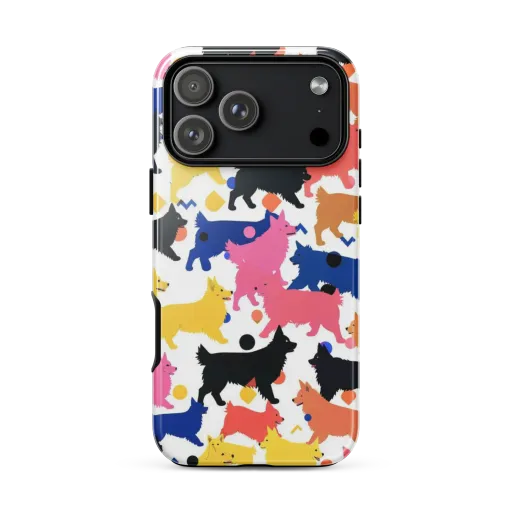 Neon Dog Parade on a Tough Case for iPhone®