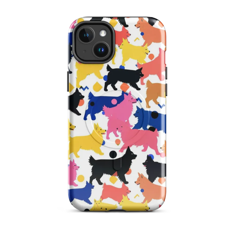 Neon Dog Parade on MagSafe Tough Case for iPhone® — Front