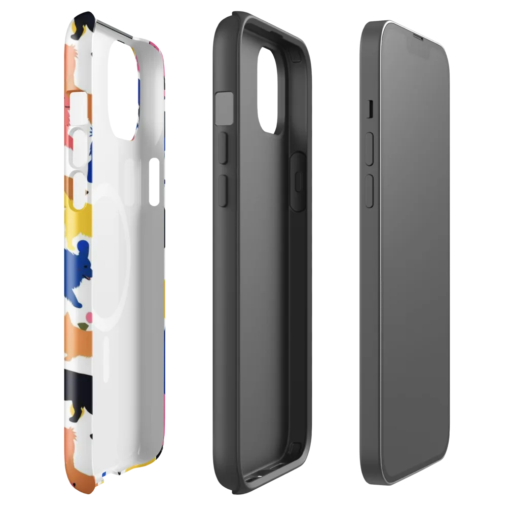Neon Dog Parade on MagSafe Tough Case for iPhone® — Front